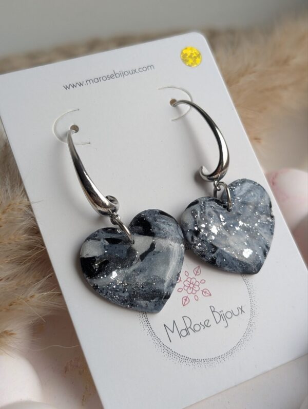 Boucle d'oreille Mystic gris