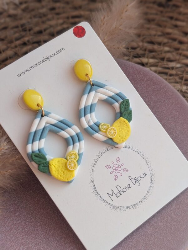 Boucle d'oreille Blue Citron