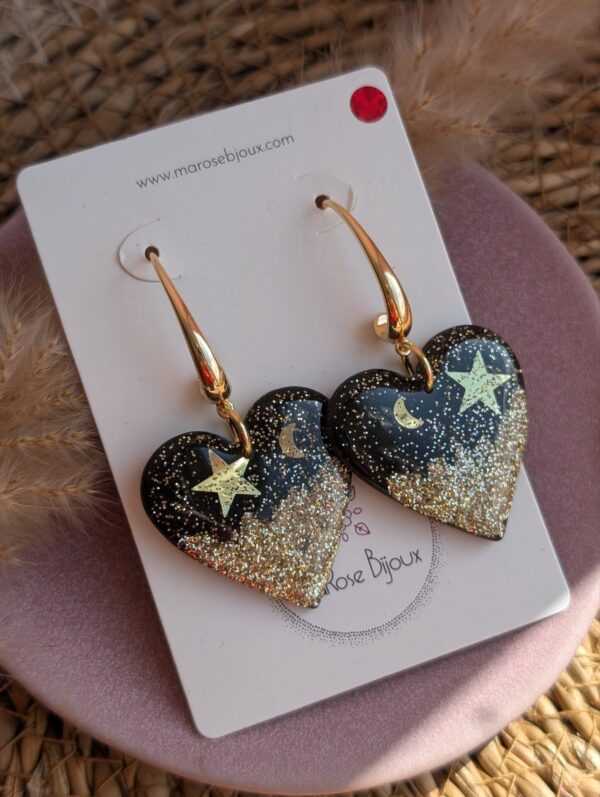 Boucle d'oreille Mystic noir