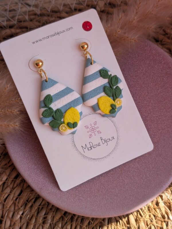 Boucle d'oreille Blue Citron