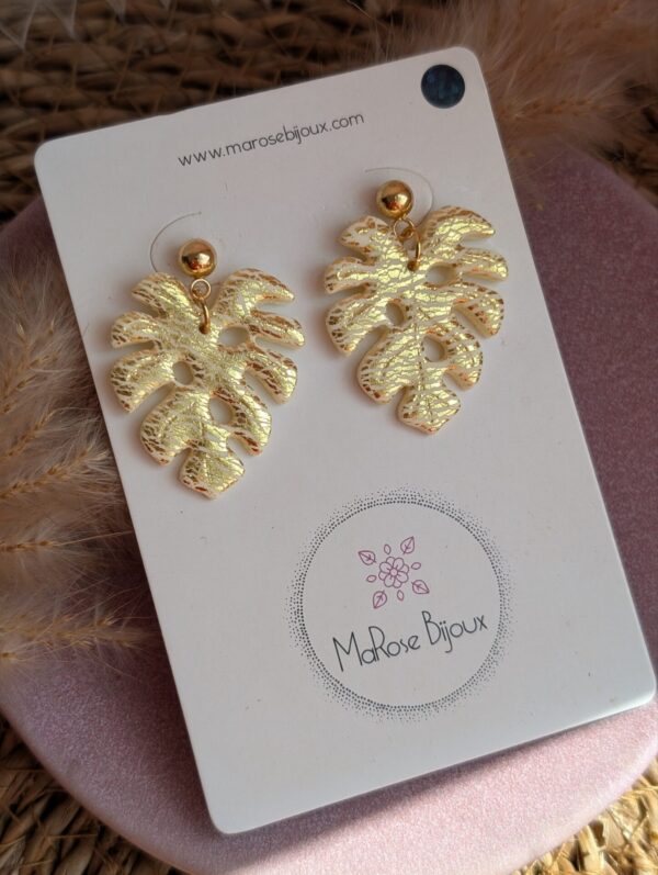 Boucle d'oreille Monstera