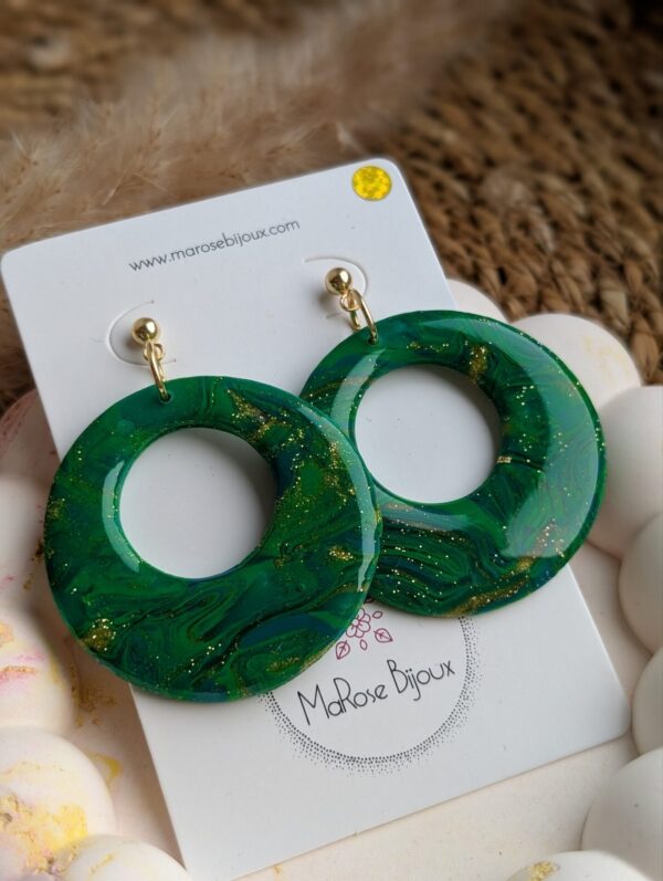 Boucle d'oreille Vert Électrique