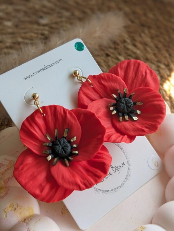Boucles d'oreilles Coquelicot