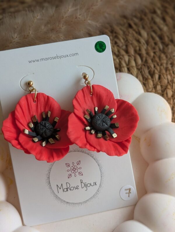 Boucles d'oreilles Coquelicot