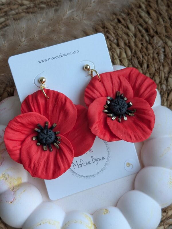 Boucles d'oreilles Coquelicot