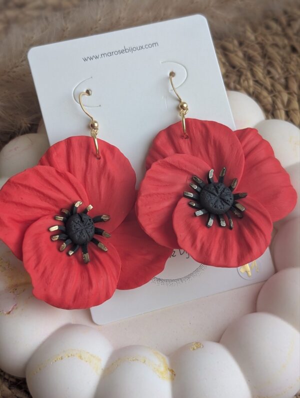 Boucles d'oreilles Coquelicot