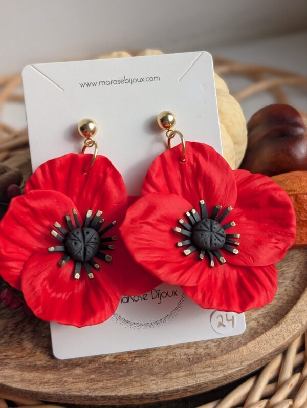 Boucles d'oreilles Coquelicot