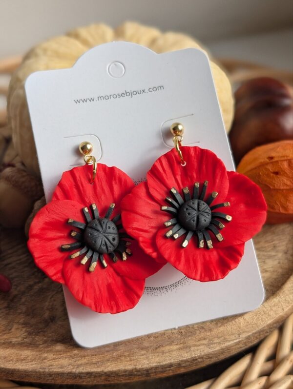 Boucles d'oreilles Coquelicot
