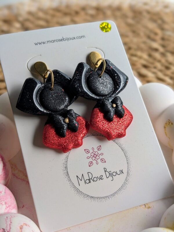 Boucles d'oreilles Alsacienne rouge