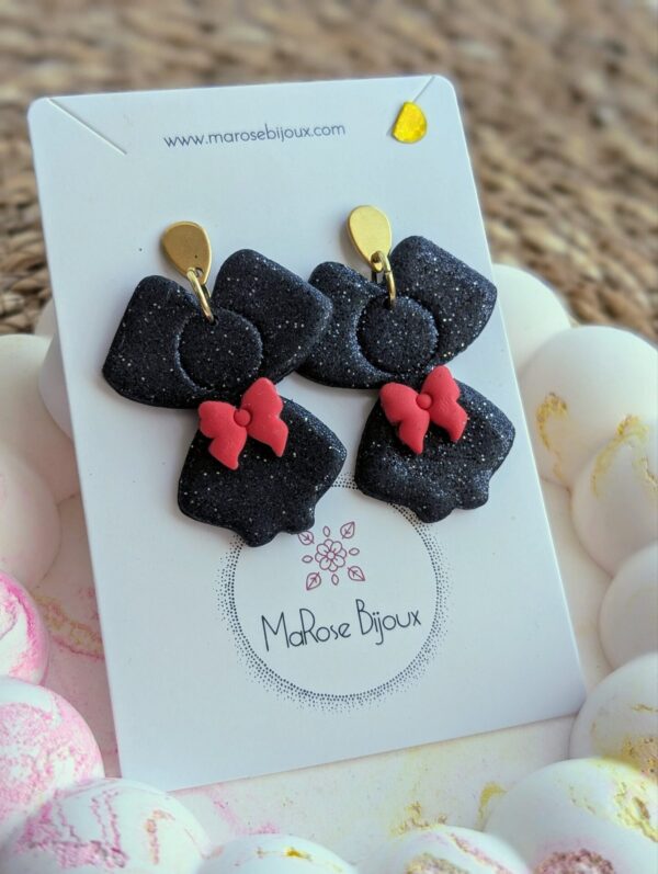 Boucles d'oreilles Alsacienne silhouette noire