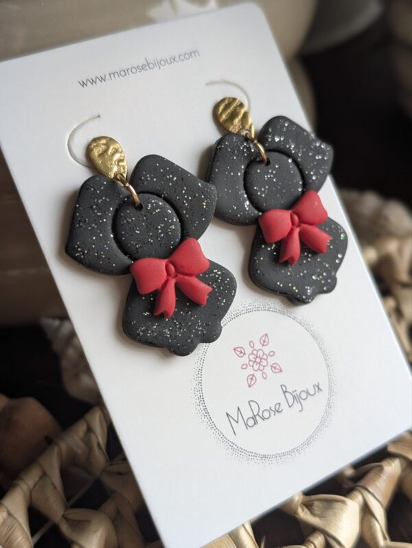 Boucles d'oreilles Alsacienne silhouette noire