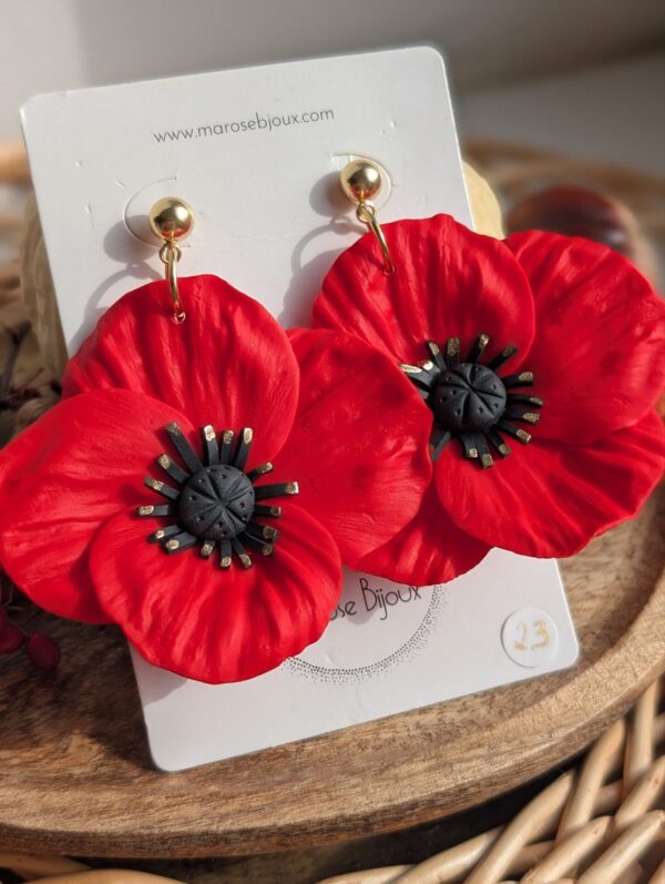 Boucles d'oreilles Coquelicot