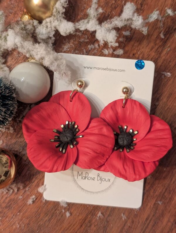 Boucles d'oreilles Coquelicot