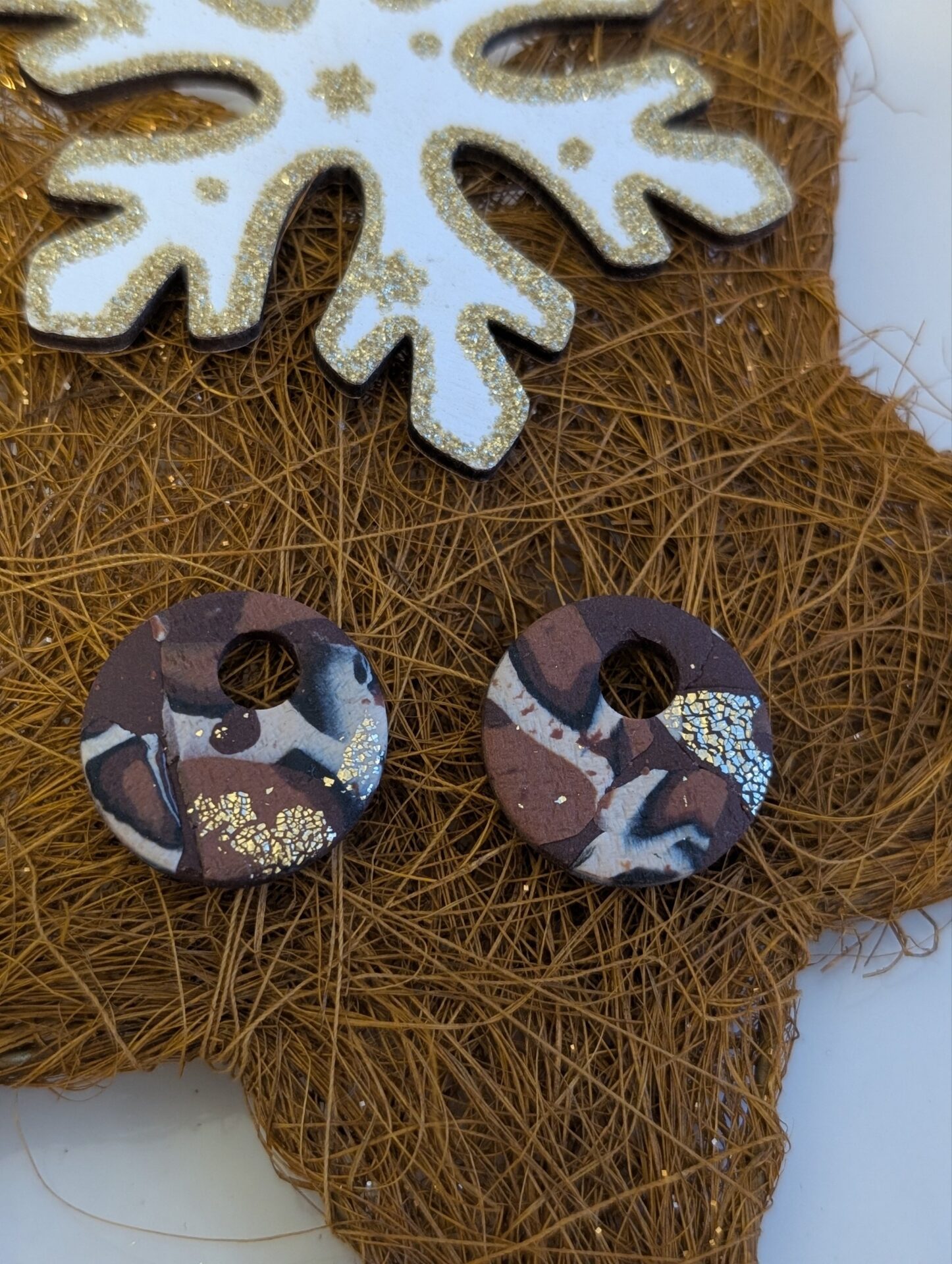 Pampille ronde léopard mat