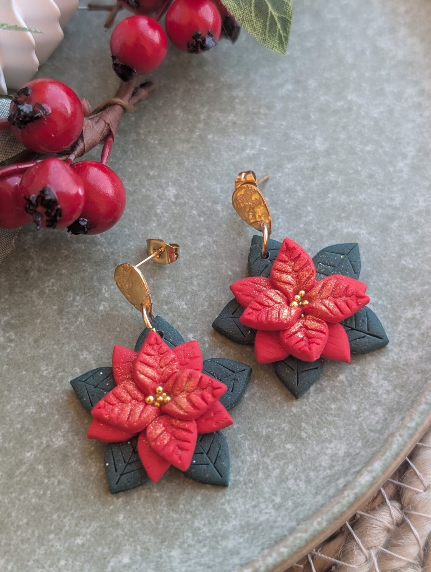 Boucles d'oreilles Poinsettia