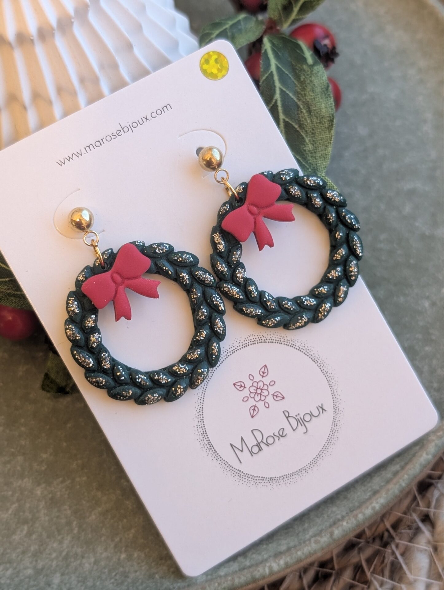 Boucles d'oreilles Couronne de l'avent – Image 2