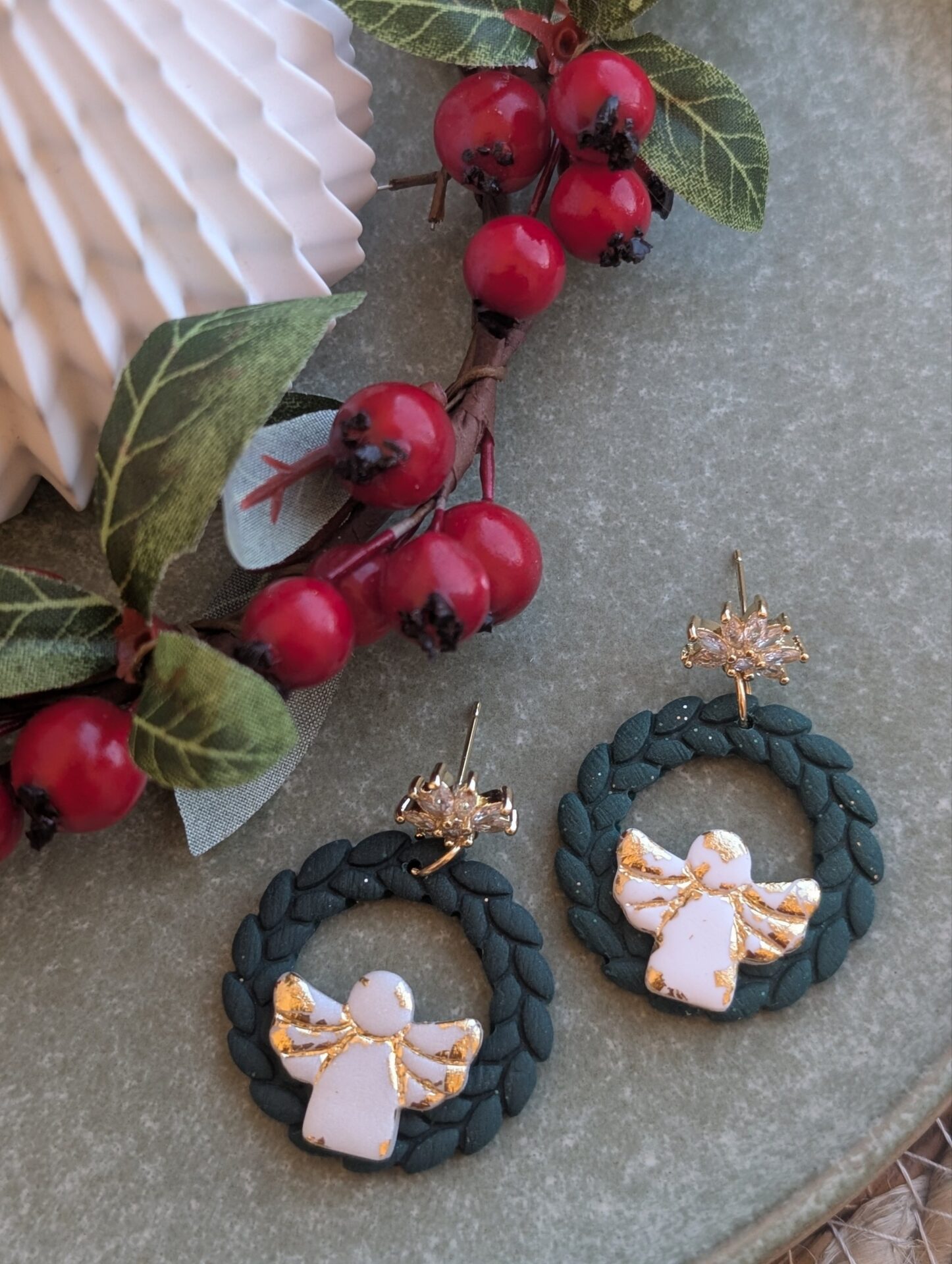 Boucles d'oreilles Couronne de l'avent – Image 2