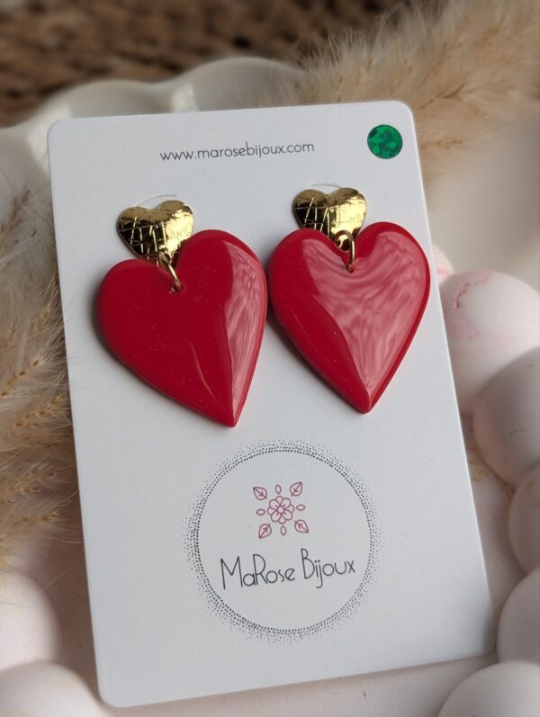 Boucles d'oreilles Coeur rouge