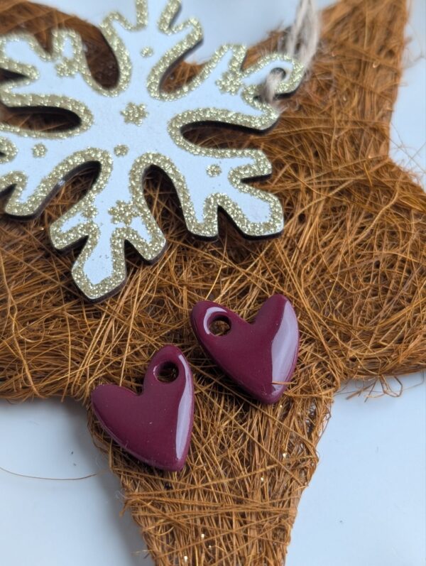 Pampille cœur grenat