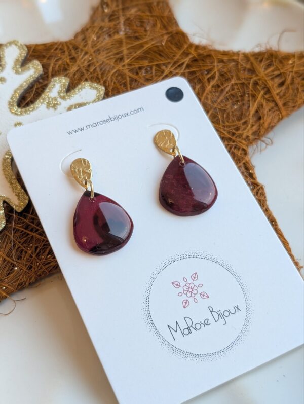 Boucles d'oreilles Grenat