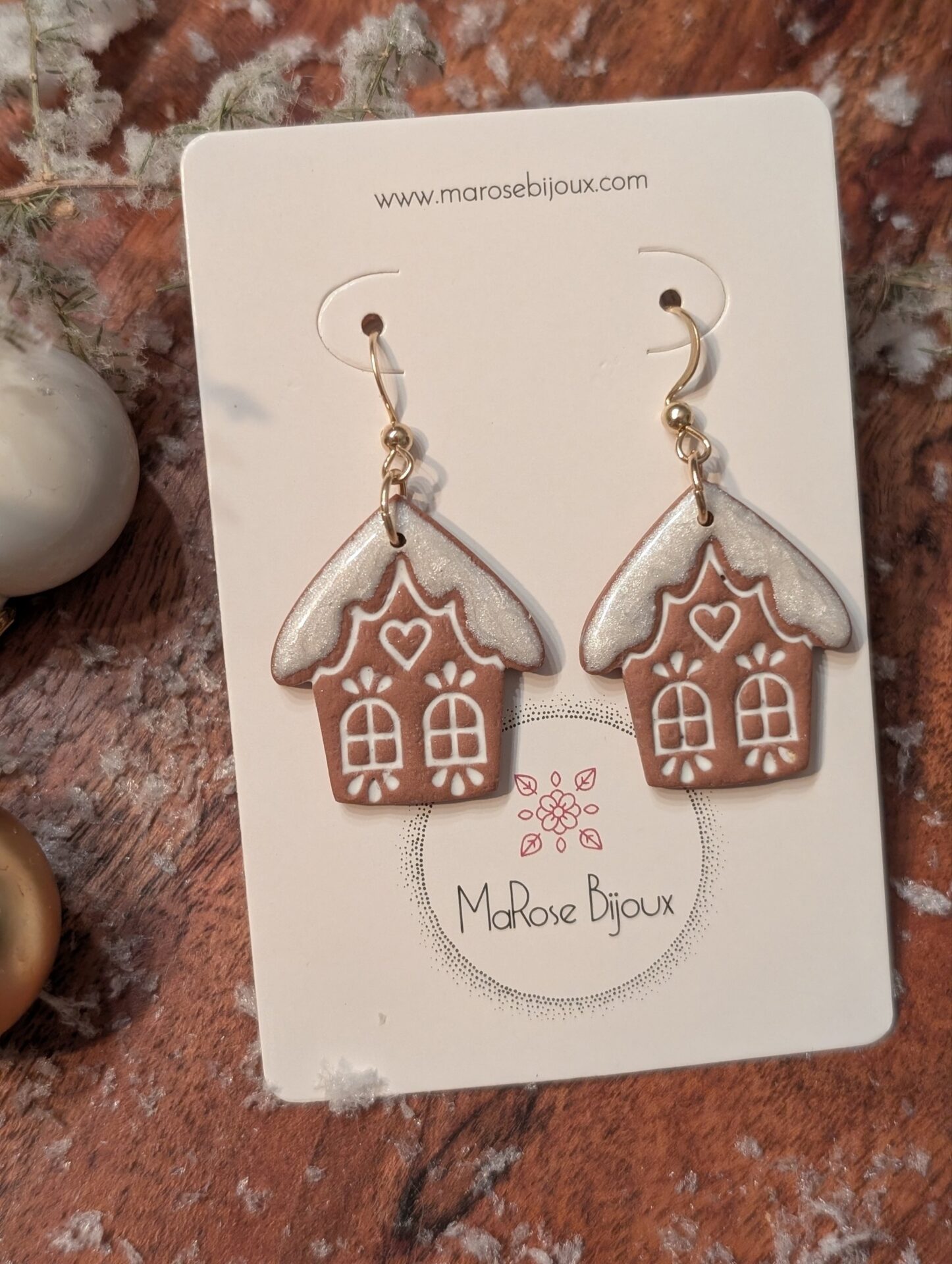 Boucles d'oreilles Maison pain d'épices