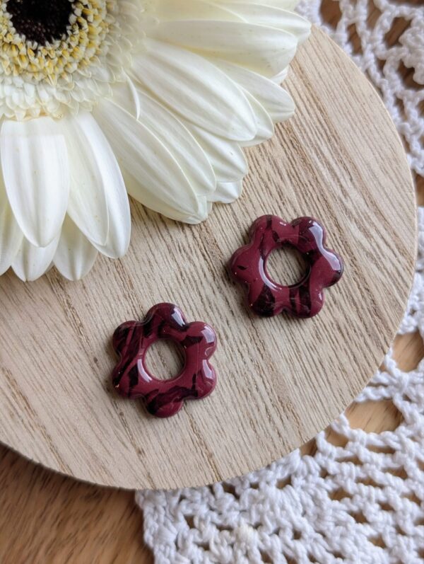 Pampille fleur bordeaux