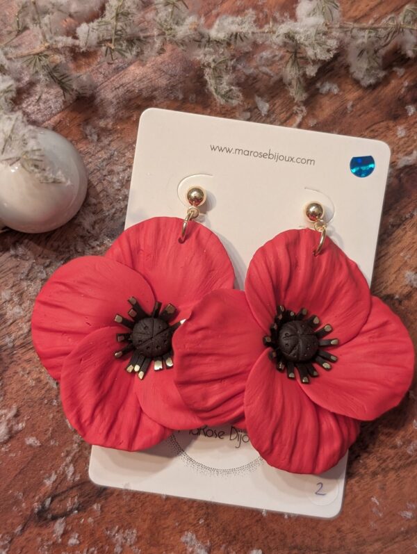 Boucles d'oreilles Coquelicot