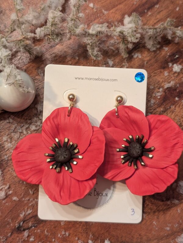 Boucles d'oreilles Coquelicot