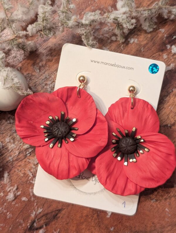 Boucles d'oreilles Coquelicot