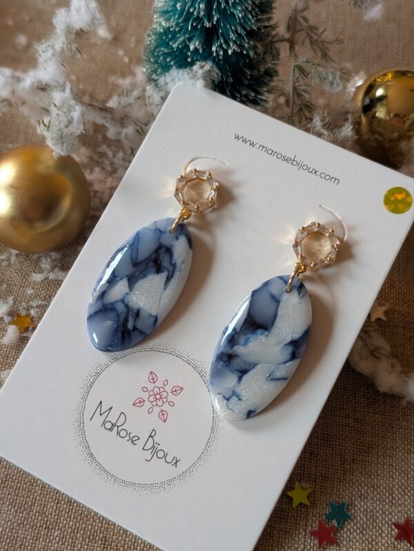 Boucles d'oreilles Minuit givré