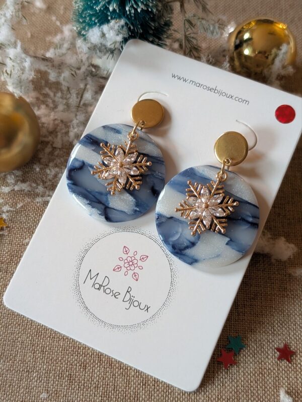 Boucles d'oreilles Minuit givré