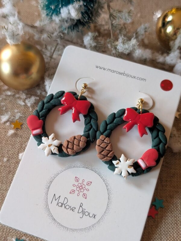 Boucles d'oreilles Couronne de l'avent