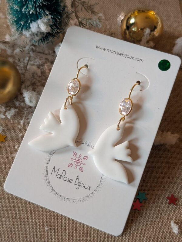 Boucle d'oreille Colombe
