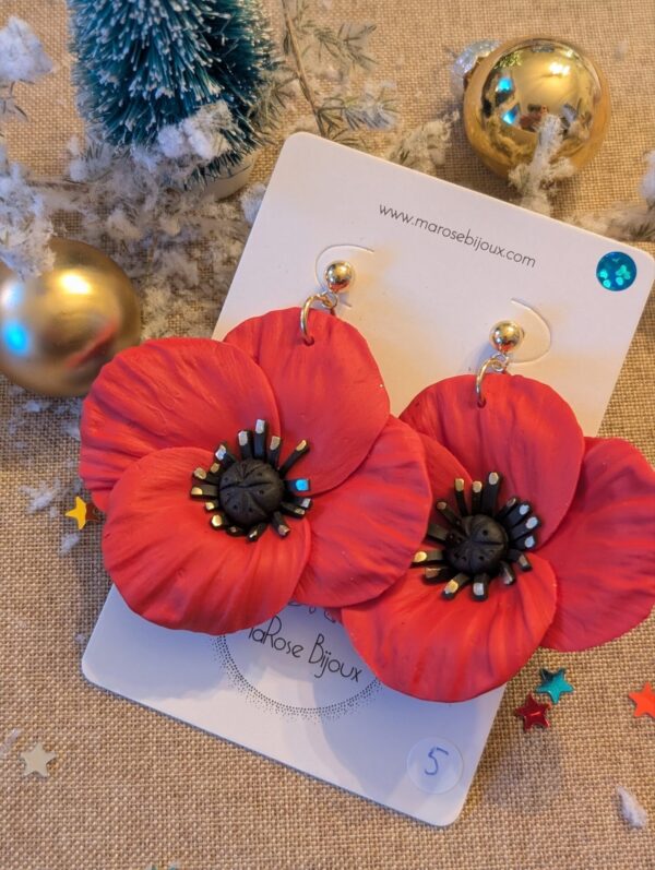 Boucles d'oreilles Coquelicot