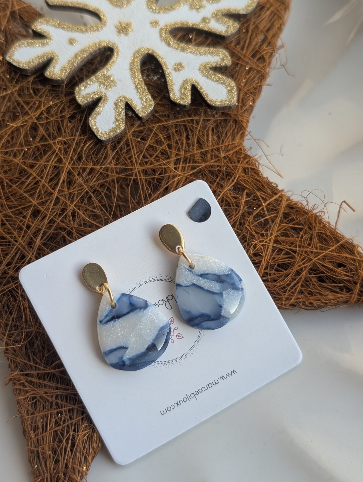 Boucles d'oreilles Minuit givré