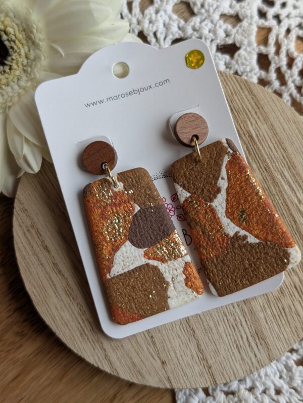 Boucles d'oreilles Éclats marronnés