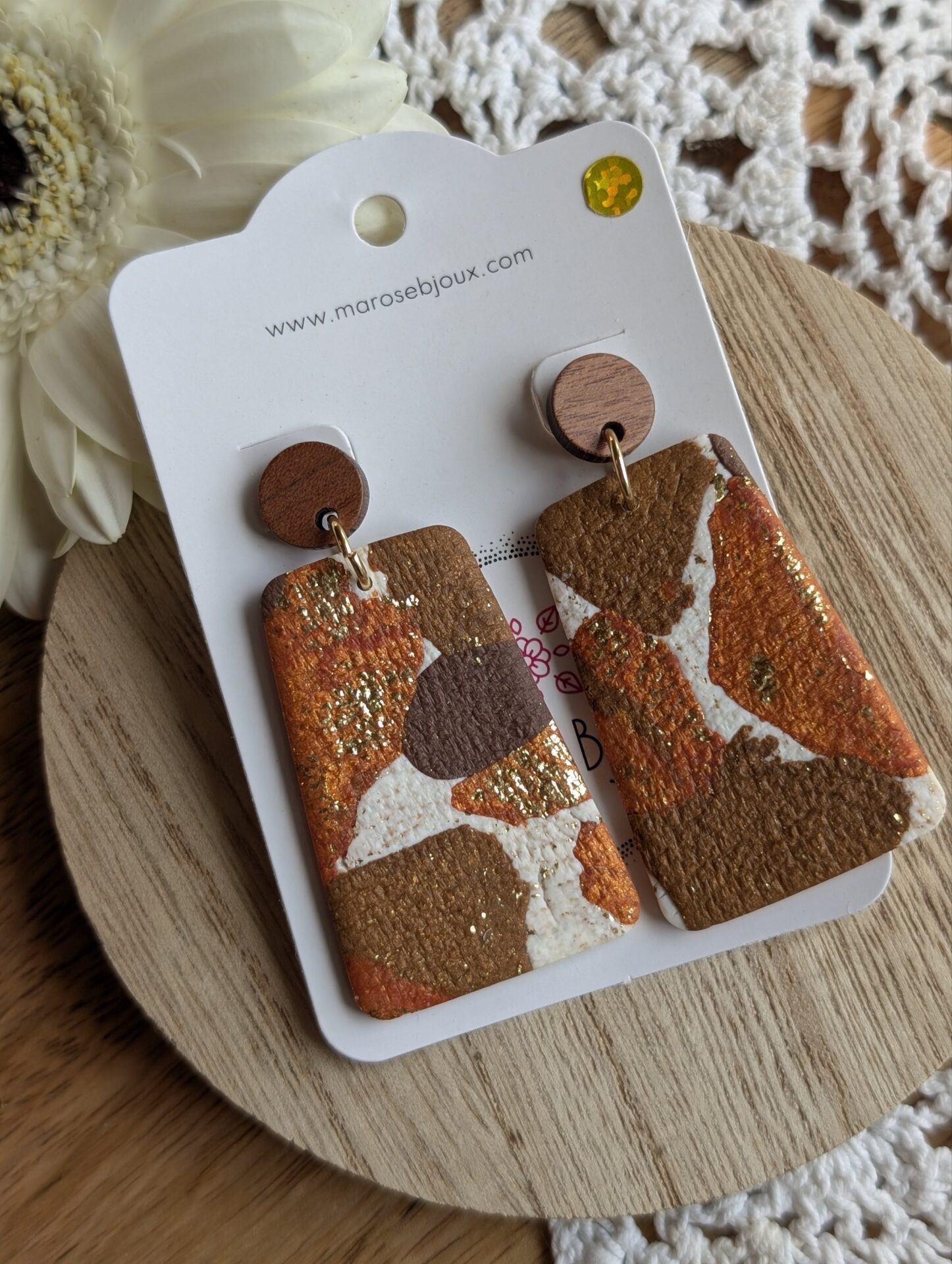 Boucles d'oreilles Éclats marronnés