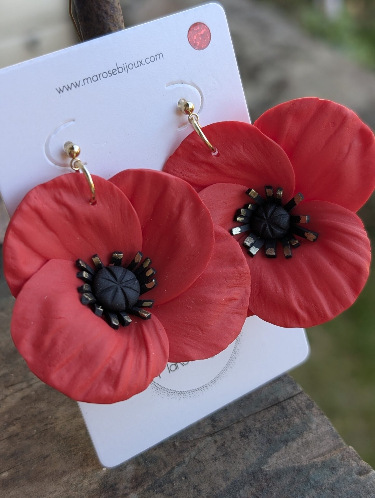 Boucles d'oreilles Coquelicot, moyen modèle – Image 2