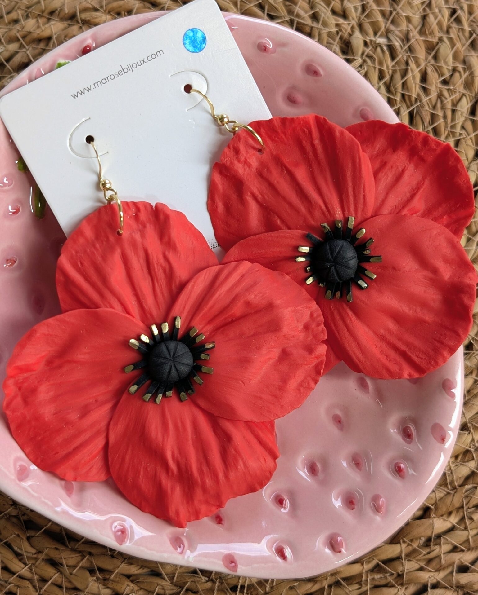Boucles d'oreilles Coquelicot, grand modèle