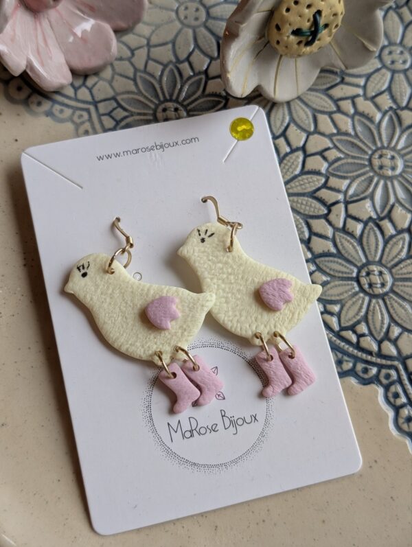 Boucles d'oreilles Poussin