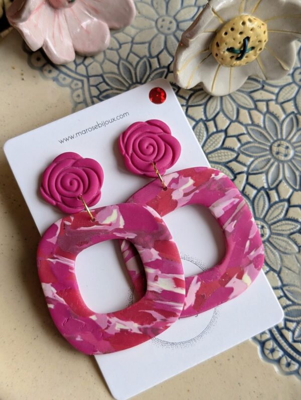 Boucles d'oreilles Rosy Mat