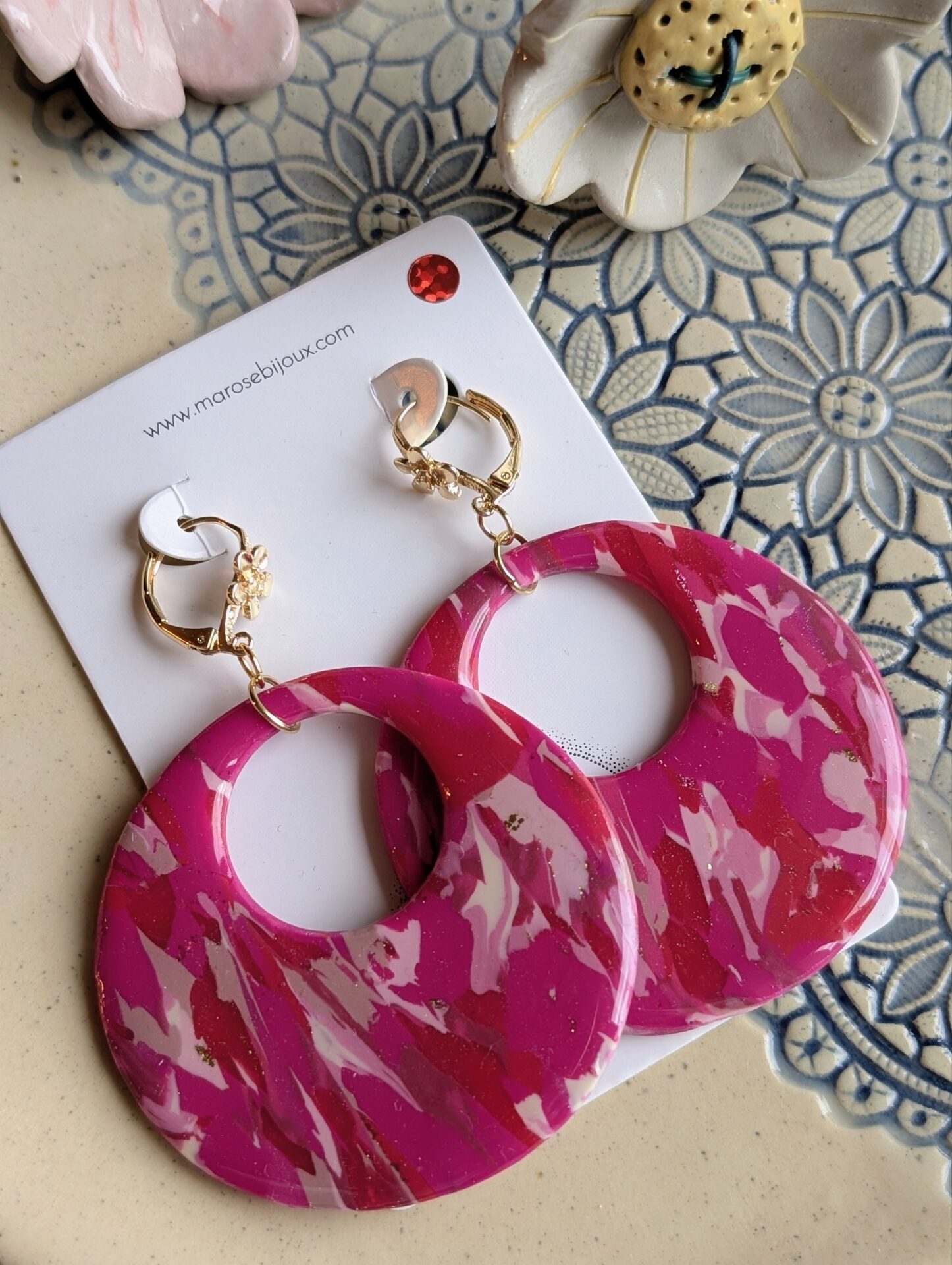 Boucles d'oreilles Rosy