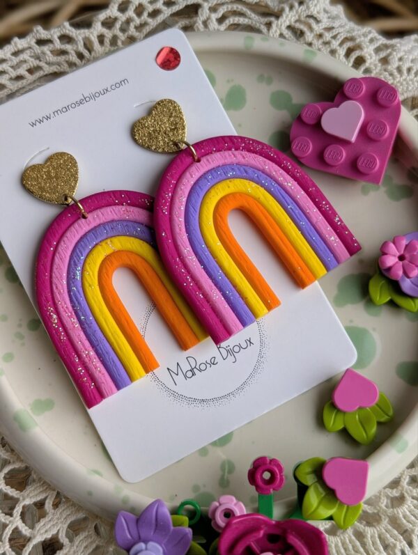 Boucles d'oreilles Rainbow strié