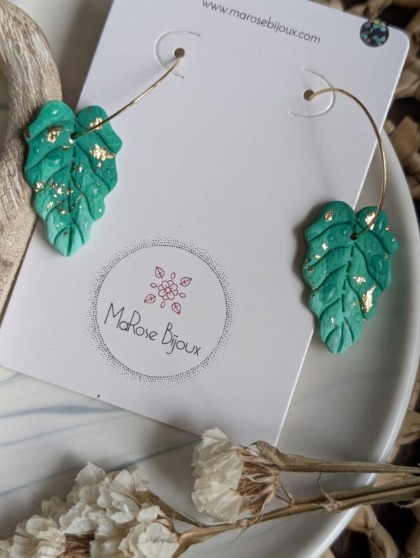 Boucles d'oreilles Monstera