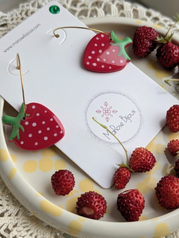 Boucles d'oreilles Fraises