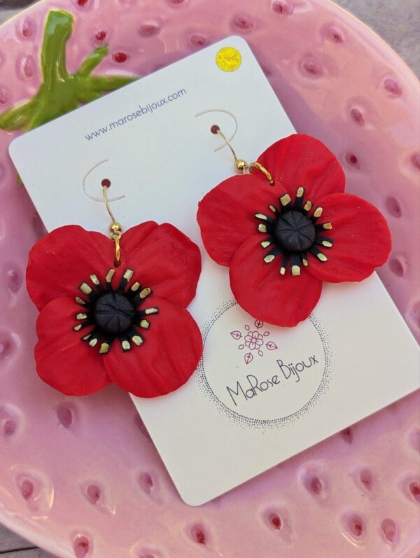 Boucles d'oreilles Coquelicot, petit modèle