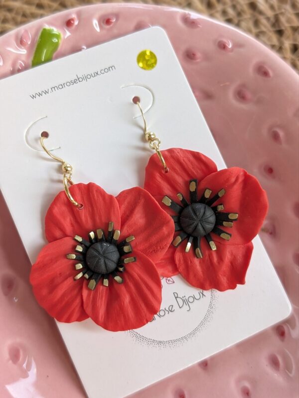Boucles d'oreilles Coquelicot, petit modèle