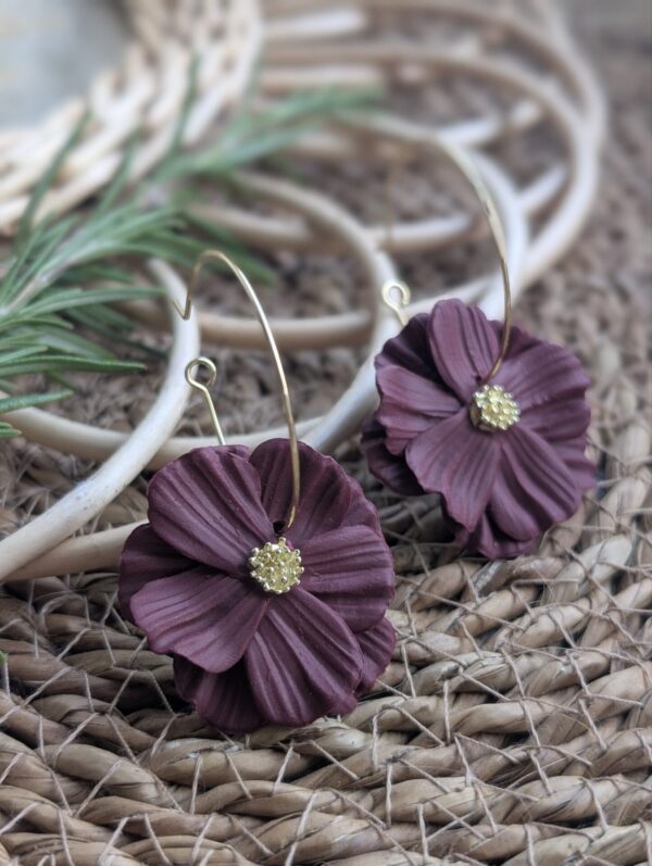 Boucles d'oreilles Les Pétillantes Version mini Bordeaux